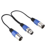 Cble adaptateur jack femelle vers double prise mle 0. 3 m, cordon d'extension audio pour microphone ...
