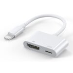Cable adaptateur lightning vers hdmi av numrique tv convertisseur pour iphone 12 - visiodirect -