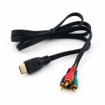 Cble adaptateur mle vers 3 rca, 1m, hdmi, audio vido, av, composant de convertisseur stro, pour ...
