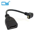 Cble adaptateur micro hdmi mle vers hdmi femelle hdtv coud  90 degrs, pour tablette pc et tlphone ...