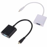 Cble adaptateur micro hdmi vers vga, convertisseur vido mle vers femelle, pour moniteur pc, projecteur, ...