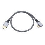 C�ble adaptateur mini hdmi vers hdmi 4k, angle gauche de 90 degr�s mini hdmi m�le vers hdmi m�le c�ble ...