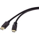C�ble adaptateur renkforce displayport / hdmi fiche m�le displayport, fiche m�le hdmi - a 10. 00 m noir ...