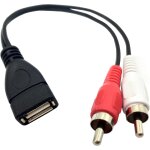 Cble adaptateur rpartiteur usb 2. 0 a femelle vers 2 doubles rca mles en y audio vido av composite ...