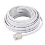 Câble adaptateur rj11 mâle à mâle, longueur de 10 pieds, pour téléphone à ligne fixe blanc Câble adaptateur rj11 mâle à mâle, longueur de 10 pieds, pour téléphone à ligne fixe blanc