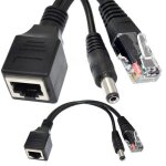 C�ble adaptateur s�parateur ethernet rj45 8p8c m�le � femelle, alimentation cc 5. 5x2. 1mm, jack