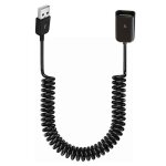 Cble adaptateur spiral usb 2. 0 mle  femelle, rallonge tlescopique  ressort pour la charge, 1m ...