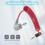 Câble adaptateur trs vers trrs de remplacement, cordon spiralé de microphone à ressort de 3. 5mm pour ... Câble adaptateur trs vers trrs de remplacement, cordon spiralé de microphone à ressort de 3. 5mm pour ...