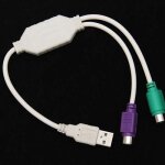 Cble adaptateur usb mle vers double ps / femelle, 30cm, convertisseur pour souris et clavier