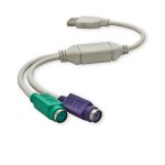 Cble adaptateur usb  ps - 2 - 4 broches type a mle usb  2 x 6 broches mini - din ps - 2 usb femme ...