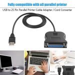 Câble adaptateur usb vers ieee 1284 db25 pour imprimante parallèle à 25 broches, cordon femelle de 80cm, ... Câble adaptateur usb vers ieee 1284 db25 pour imprimante parallèle à 25 broches, cordon femelle de 80cm, ...