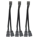 Cble adaptateur ysplitter  manches 1  2, 4 broches, 3 pices, botier d'ordinateur, ventilateur, alimentati ...