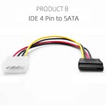 Câble d'alimentation ide molex 4 broches vers 2 x sata, séparateur serial ata y, pilote dur, double rallonge, ... Câble d'alimentation ide molex 4 broches vers 2 x sata, séparateur serial ata y, pilote dur, double rallonge, ...
