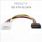 Câble d'alimentation ide molex 4 broches vers 2 x sata, séparateur serial ata y, pilote dur, double rallonge, ... Câble d'alimentation ide molex 4 broches vers 2 x sata, séparateur serial ata y, pilote dur, double rallonge, ...