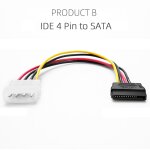 Cble d'alimentation ide molex 4 broches vers 2 x sata, srie ata y, rpartiteur, pilote dur, extension ...