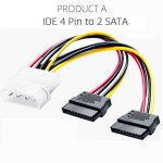 Cble d'alimentation ide molex 4 broches vers 2 x sata, srie ata y, rpartiteur, pilote dur, extension ...