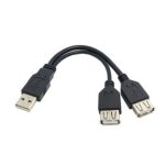 C�ble d'alimentation usb 2. 0 a femelle / m�le vers double data, rallonge de 20cm