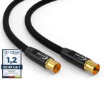 Cble d'antenne 25 m noir - mle vers femelle coaxial iec - cble coaxial hdtv premium pour tlvision ...