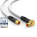 Cble d'antenne 4m blanc - mle  femelle 90 coud coaxial - cble coaxial hdtv premium pour tlvision ...