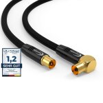 Cble d'antenne 4m noir - mle  femelle 90 coud coaxial - cble coaxial hdtv premium pour tlvision ...