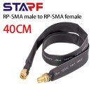 Cble d'antenne pigtail rp - sma mle  rp - sma femelle, 40cm, cble coaxial pour fentre plate