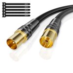 Cble d'antenne rg6 4k de 1. 5 m, cble satellite, cble tv coaxial hd - 75 ohm iec - connecteurs mtalliques ...