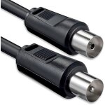 Cble d'antenne sat 10 mtres 2x fiche coaxiale blinde > prise coaxiale coaxiale noir st - ku 75db