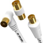 C�ble d`antenne tv 0. 5m angle droit - c�ble coaxial m�le - m�le avec adaptateur - connecteurs rf plaqu�s ...