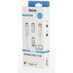 Cble d'antenne tv + 2 adaptateurs - garantie 10ans (cable coaxial tv, 2m, m / f, 75 ohm, double blindage ...