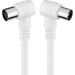 Cable antenne tv 5m / 2x prise antenne coude 90 / coaxial mle  coaxial femelle / cble 70 db double ...
