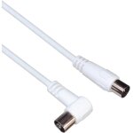 Cble d'antenne tv coaxial 20m, 75 ohm, iec mle vers femelle 90, blind - pour dvb - c, dvb - t / t2, ...