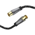 Cble d'antenne tv (cable coaxial blind 9. 5mm, mle / femelle, fiches plaques or, garantie 30ans, ...