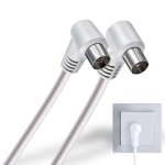 C�ble antenne tv m�le femelle, coaxial 90 coud�, pour t�l�vision, d�codeur, 70db, hdtv, dvb - t2 / c ...