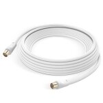 C�ble antenne tv m�le femelle coxial 9. 5mm pvc 5m linq blanc