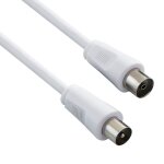 Cble antenne tv mle femelle droit coaxial compatible tv, dcodeur, prises tv 75 ohm blanc 1, 50 m(q230) ...
