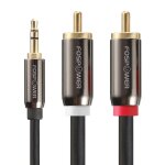 Cble audio 1 jack 3, 5mm mle vers 2 fiches rca - connexion tlphone portable, smartphone, tablette ...