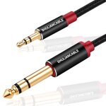 Câble audio 3. 5mm vers 6. 35mm stéréo jack, pour guitare, chaîne hifi haut parleurs, smartphone, table ... Câble audio 3. 5mm vers 6. 35mm stéréo jack, pour guitare, chaîne hifi haut parleurs, smartphone, table ...