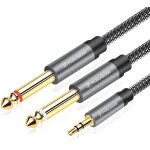 Câble audio 3. 5mm vers double 6. 35mm 2m, 6. 35 mâle vers 3. 5 mâle mono y splitter jack câble d'instrument ... Câble audio 3. 5mm vers double 6. 35mm 2m, 6. 35 mâle vers 3. 5 mâle mono y splitter jack câble d'instrument ...
