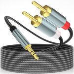 Cble audio auxiliaire rca vers jack 3, 5 mm, jack 3, 5 mm vers 2 rca y pour tv, pc, tlphone portable, ...