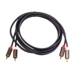 C�ble audio coaxial 2rca vers 2 rca, jack 3. 5, cordon audio st�r�o rca 1m pour home cin�ma, dvd, tv, ...