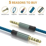 Câble audio jack 3. 5mm aux, 3. 5mm, câble d'extension mâle pour haut - parleur mp3, 4 pôles en nylon ... Câble audio jack 3. 5mm aux, 3. 5mm, câble d'extension mâle pour haut - parleur mp3, 4 pôles en nylon ...