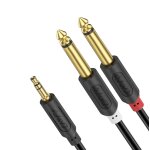 C�ble audio jack 3. 5mm vers double 6. 35mm, plaqu� or s�rie audiowave 3, 5mm (1 / 8 pouce) m�le trs ...
