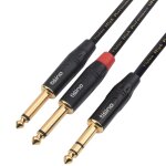 C�ble audio jack 6, 35 mm vers 2 x 6. 35mm ts mono y splitter ins�rer audio c�ble pour haut - parleurs, ...