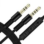 Câble audio jack mâle vers mâle de 3. 5mm, câble aux de 1. 2m, contrôle du volume avec micro pour iphone ... Câble audio jack mâle vers mâle de 3. 5mm, câble aux de 1. 2m, contrôle du volume avec micro pour iphone ...