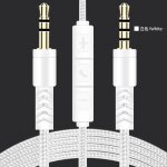 Câble audio jack mâle vers mâle aux 3. 5mm avec micro pour téléphone casque de voiture haut - parleur ... Câble audio jack mâle vers mâle aux 3. 5mm avec micro pour téléphone casque de voiture haut - parleur ...