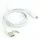 Cable audio jack usb dock 30 pin micro usb pour iphone ipad samsung, couleur: blanc, smartphone: non