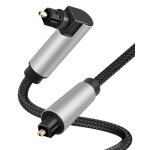 Cble audio optique  90 degrs, cble optique toslink , cordon  fibre optique numrique pour barre ...