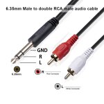 Câble audio professionnel 6. 35mm mâle vers double rca mâle, adaptateur hifi stéréo aux pour table de ... Câble audio professionnel 6. 35mm mâle vers double rca mâle, adaptateur hifi stéréo aux pour table de ...