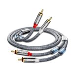 C�ble audio rca de 1, 8 m, anneau magn�tique anti - interf�rence, 2 fiches rca vers 2 fiches rca m�les ...