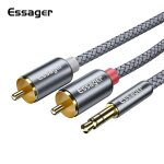 C�ble audio rca 3. 5 � 2 rca, 3. 5mm vers 2rca m�le, s�parateur aux, pour tv, dvd, num�rique